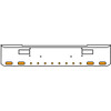 22 Inch Chrome Texas Rolled End Bumper Kit With Step Holes And 4 Oval-8 Round 2 Inch Amber-Clear Chrome Lights With Visors For Peterbilt 362 1981 - 2002