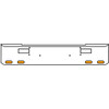 22 Inch Chrome Texas Rolled End Bumper Kit With Step Holes And 4 Oval Amber-Clear Mirage Lights With Visors For Peterbilt 362 1981 - 2002