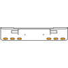22 Inch Chrome Texas Rolled End Bumper Kit With Step Holes And 6 Oval Amber-Clear Mirage Lights With Visors For Peterbilt 362 1981 - 2002