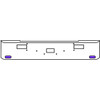 18 Inch Chrome Texas Rolled End Bumper Kit With Center Tow And Step Holes And 2 Oval Amber-Purple Dual Revolution Lights For Peterbilt 362 1981 - 2002