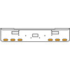 18 Inch Chrome Texas Rolled End Bumper Kit With Center Tow And Step Holes And 6 Oval Amber-Clear Mirage Lights With Visors For Peterbilt 362 1981 - 2002