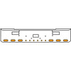 18 Inch Chrome Texas Rolled End Bumper Kit With Center Tow And Step Holes And 6 Oval-6 Round 2 Inch Amber-Clear Mirage Lights With Visors For Peterbilt 362 1981 - 2002