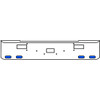 18 Inch Chrome Texas Rolled End Bumper Kit With Center Tow And Step Holes And 4 Oval Amber-Blue Dual Revolution Lights For Peterbilt 362 1981 - 2002