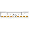 18 Inch Chrome Texas Rolled End Bumper Kit With Center Tow And Step Holes And 8 Oval-2 Round 2 Inch Amber-Clear Chrome Lights With Visors For Peterbilt 362 1981 - 2002