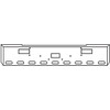 18 Inch Chrome Road Runner Mitered End Bumper With Tow, Step, 9 Oval Light Holes For Peterbilt 362 1981 - 2002
