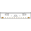 20 Inch Chrome Texas Rolled End Bumper Kit With Center Tow And Step Holes And 2 Oval-10 Round 2 Inch Amber-Clear Chrome Lights For Peterbilt 362 1981 - 2002