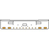 22 Inch Chrome Texas Rolled End Bumper Kit With Center Tow And Step Holes And 4 Oval-8 Round 2 Inch Amber-Clear Chrome Lights For Peterbilt 362 1981 - 2002