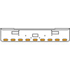 20 Inch Chrome Texas Rolled End Bumper Kit With Center Tow And Step Holes And 9 Oval 24 Diode Amber Pearl Lights For Peterbilt 362 1981 - 2002