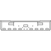 20 Inch Chrome Texas Boxed End Bumper With Center Tow, Step, 8 Oval And 2 - 2 Inch Light Holes For Peterbilt 362