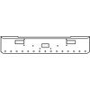 22 Inch Chrome Texas Rolled End Bumper With Tow, Step, 15 - 2 Inch Round Light Holes