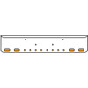 18 Inch Chrome Texas Rolled End Bumper Kit With Bolt Holes And 4 Oval-8 Round 2 Inch Amber Mirage Lights With Visors For Peterbilt 365, 367, 388, 389, 567 With Set Forward Axle