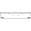 18 Inch Chrome Texas Rolled End Bumper Kit With Bolt Holes And 2 Oval Amber-Green Dual Revolution Lights With Visors For Peterbilt 365, 367, 388, 389, 567 With Set Forward Axle