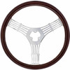 18 Inch Chrome Banjo 3 Spoke Wood Steering Wheel