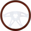 18 Inch Chrome 4 Spoke Boss Wood Steering Wheel