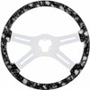 18 Inch Chrome 4 Spoke Black & White Skull Steering Wheel