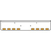 20 Inch Chrome Texas Rolled End Bumper Kit With Bolt Holes And 8 Oval Amber Mirage Lights With Visors For Peterbilt 365, 367, 388, 389, 567 2007 - Current