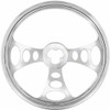 18 Inch Chrome-Plated Aluminum 3 Spoke Oval Cutout Steering Wheel