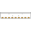 20 Inch Chrome Texas Rolled End Bumper Kit With Bolt Holes And 9 Oval Amber-Clear Chrome Lights With Visors For Peterbilt 365, 367, 388, 389, 567 2007 - Current