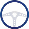 18 Inch Chrome 3 Spoke Circle Cutout GT Blue Wood Steering Wheel