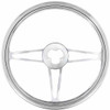 18 Inch Chrome-Plated Aluminum 3 Spoke Triangle Cutout Steering Wheel Kit