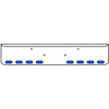 22 Inch Chrome Texas Rolled End Bumper Kit With Bolt Holes And 8 Oval Amber-Blue Dual Revolution Lights With Visors For Peterbilt 365, 367, 388, 389, 567 2007 - Current