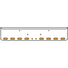 20 Inch Chrome Texas Rolled End Bumper Kit With Bolt Holes And 8 Oval-2 Round 2 Inch Amber-Clear Chrome Lights For Peterbilt 365, 367, 388, 389, 567 2007 - Current