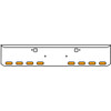 18 Inch Chrome Texas Rolled End Bumper Kit With Tow Holes And 8 Oval Amber Mirage Lights With Visors For Peterbilt 365, 367, 388, 389, 567 With Set Forward Axle