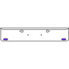 18 Inch Chrome Texas Rolled End Bumper Kit With Tow Holes And 2 Oval Amber-Purple Dual Revolution Lights For Peterbilt 365, 367, 388, 389, 567 With Set Forward Axle