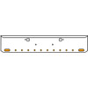 18 Inch Chrome Texas Rolled End Bumper Kit With Tow Holes And 2 Oval-10 Round 2 Inch Amber Mirage Lights For Peterbilt 365, 367, 388, 389, 567 With Set Forward Axle