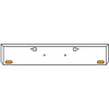 18 Inch Texas Boxed End Bumper Kit With Bolt And Tow Holes And 2 Oval Amber / Clear Chrome Lights With Visors For Peterbilt 365 SFA, 367 SFA, 388, 389, 567 SFA