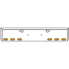 18 Inch Texas Boxed End Bumper Kit With Bolt And Tow Holes And 6 Oval Amber / Clear Mirage Lights With Visors For Peterbilt 365 SFA, 367 SFA, 388, 389, 567 SFA