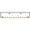 18 Inch Texas Boxed End Bumper Kit With Bolt And Tow Holes And 2 Oval Amber / Clear Lights With Bezels For Peterbilt 365 SFA, 367 SFA, 388, 389, 567 SFA