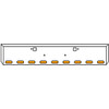 18 Inch Texas Boxed End Bumper Kit With Bolt And Tow Holes And 9 Oval Amber / Clear Lights With Bezels For Peterbilt 365 SFA, 367 SFA, 388, 389, 567 SFA