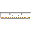 20 Inch Chrome Texas Rolled End Bumper Kit With Tow Holes And 4 Oval-8 Round 2 Inch Amber Mirage Lights For Peterbilt 365, 367, 388, 389, 567 2007 - Current