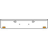22 Inch Chrome Texas Rolled End Bumper Kit With Tow Holes And 2 Oval Amber-Clear Mirage Lights For Peterbilt 365, 367, 388, 389, 567 2007 - Current