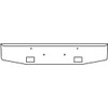 18 Inch Rolled Tapered End Bumper With Rectangular Fog Light Holes For Peterbilt 365, 367, 388, 389,567