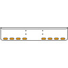 18 Inch Chrome Texas Rolled End Bumper Kit With Bolt Holes And 8 Oval Amber-Clear Chrome Lights With Visors For Western Star Constellation, Heritage