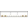 22 Inch Chrome Texas Rolled End Bumper Kit With Bolt Holes And 4 Oval-8 Round 2 Inch Amber-Clear Mirage Lights With Visors For Western Star Constellation, Heritage