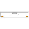 18 Inch Chrome Texas Rolled End Bumper Kit With Center Tow Hole And 2 Oval Amber Mirage Lights With Visors For Western Star Constellation, Heritage