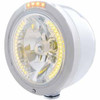 SS Bullet Half Moon Headlight W/ H4 Bulb, 34 Diode Amber Position Light, 4 Diode Amber/Clear LED Turn Signal