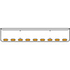 20 Inch Chrome Texas Rolled End Bumper Kit With Bolt Holes And 9 Oval Amber-Clear Pearl Lights With Visors For Western Star 4900Sf 2008 - Current