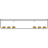 22 Inch Chrome Texas Rolled End Bumper Kit With Bolt Holes And 6 Oval Amber-Clear Chrome Lights For Western Star 4900Sf 2008 - Current