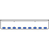22 Inch Chrome Texas Rolled End Bumper Kit With Bolt Holes And 9 Oval Amber-Blue Dual Revolution Lights For Western Star 4900Sf 2008 - Current