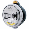 Black Guide 682-C H4 Crystal Halogen Headlight W/ 10 Amber LED Accents, Amber/Clear Dual Function Signal