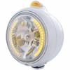 Stainless Guide 682-C Headlight W/ 34 Amber LED Position Light, Amber Dual Function Top Mount Light Stainless Guide 682-C Headlight W/ 34 Amber LED Position Light, Amber Dual Function Top Mount Light