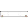 18 Inch Chrome Texas Rolled End Bumper Kit With Bolt Holes And 2 Oval Amber-Clear Chrome Lights For Western Star 4700Sf 2013 - Current