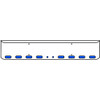 18 Inch Chrome Texas Rolled End Bumper Kit With Bolt Holes And 8 Oval-2 Round 2 Inch Amber-Blue Dual Revolution Lights With Visors For Western Star 4700Sf 2013 - Current