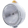 Stainless Guide 682-C Headlight W/ H6024 Halogen Bulb, 5 Amber LED Dual Function Signal Light