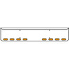 20 Inch Chrome Texas Rolled End Bumper Kit With Mount Holes And 8 Oval Amber Mirage Lights For Western Star 4700 Sf 2013 - Current