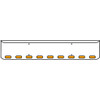 20 Inch Chrome Texas Rolled End Bumper Kit With Mount Holes And 9 Oval Amber-Clear Mirrored Lights With Visors For Western Star 4700 Sf 2013 - Current